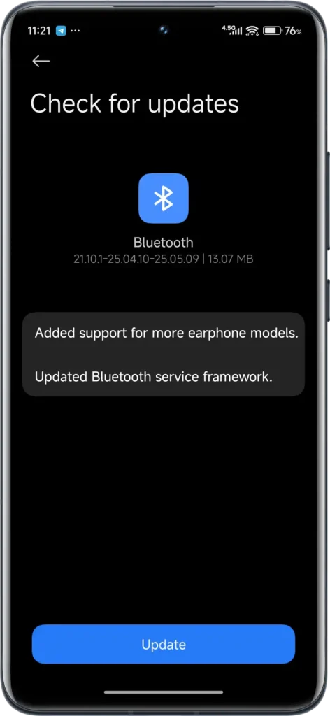 آپدیت بلوتوث شیائومی