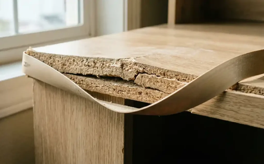 آسیب‌دیدگی متریال میز اداری و جدا شدن نوار لبه در استفاده طولانی‌مدت