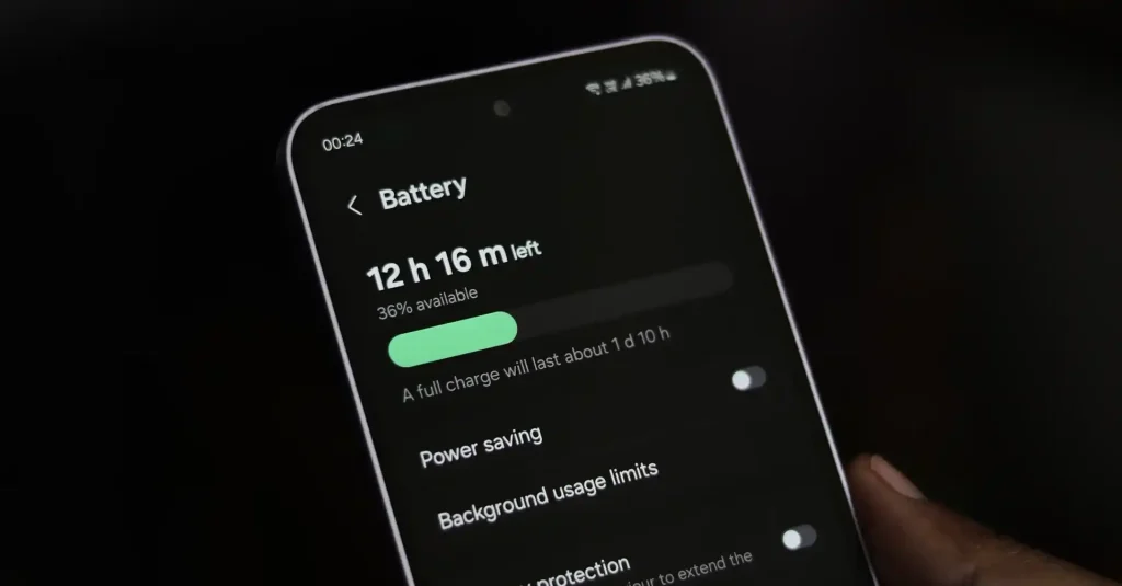 تنظیمات باتری Galaxy A35