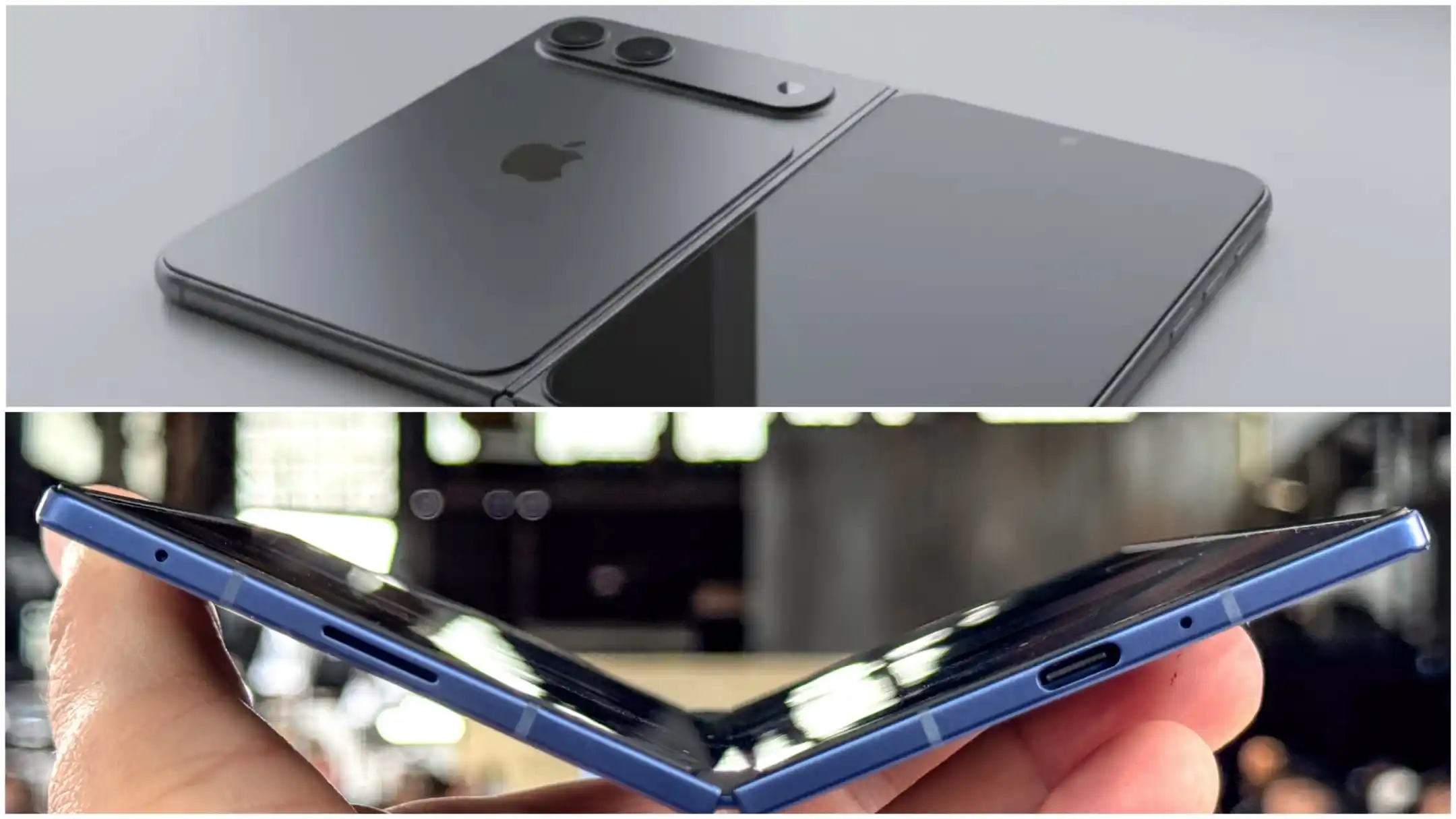 لو رفتن وزن و ضخامت آیفون تاشو و مقایسه آن با گلکسی زد فولد ۷