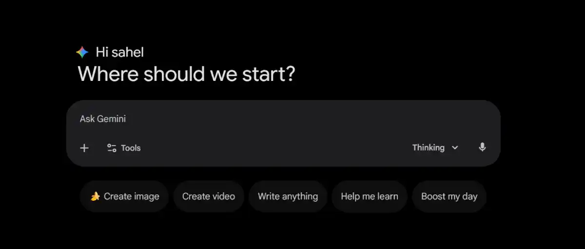 طراحی جدید نسخه وب جمنای رونمایی شد؛ تم مشکی و پوشه My Stuff