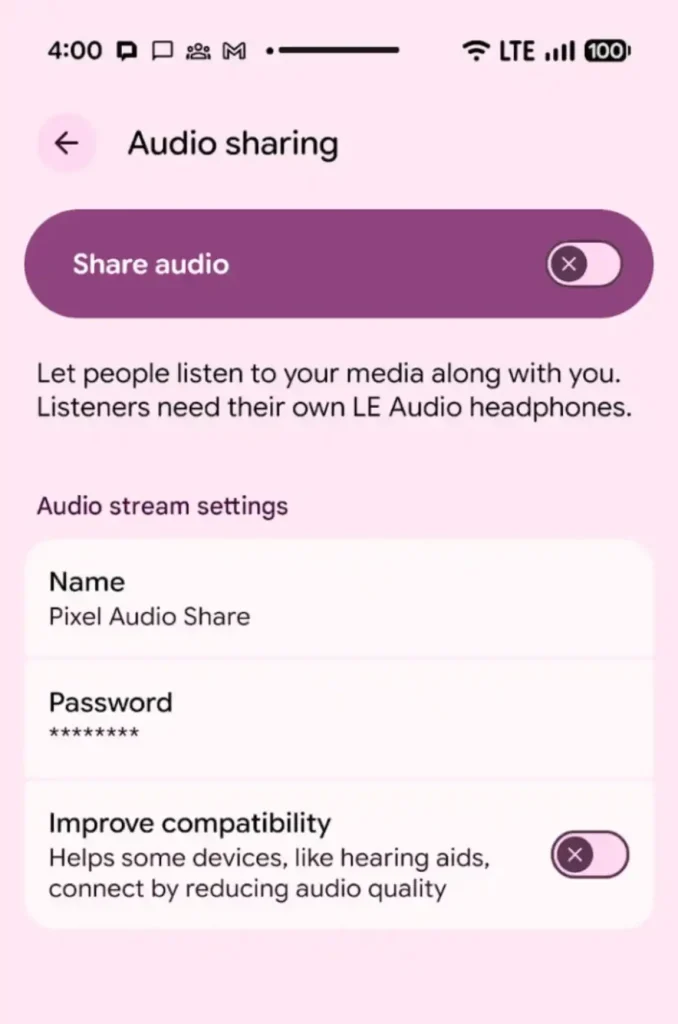 اشتراک‌گذاری صوتی بلوتوث در اپدیت اندروید ۱۶