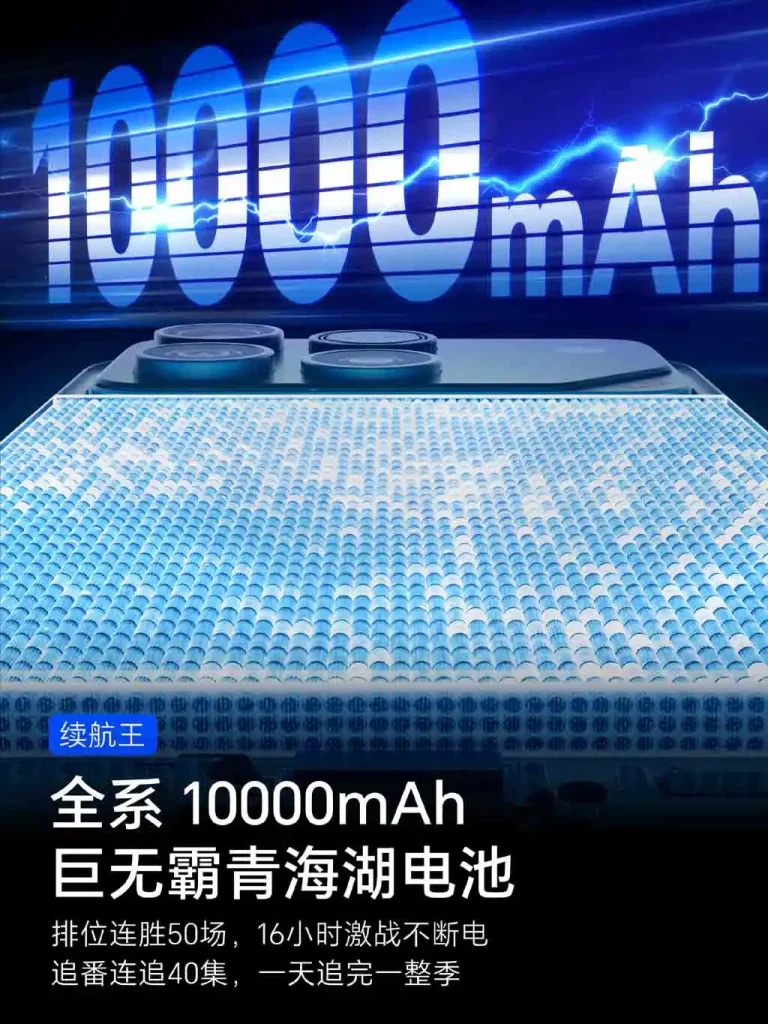 پوستر رسمی آنر که ظرفیت خیره‌کننده ۱۰,۰۰۰ میلی‌آمپرساعتی باتری سری Honor Win را تایید می‌کند.