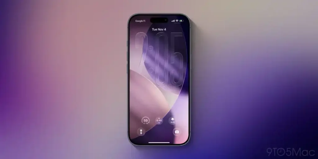 طرح ساعت شفاف در iOS ۲۶.۲