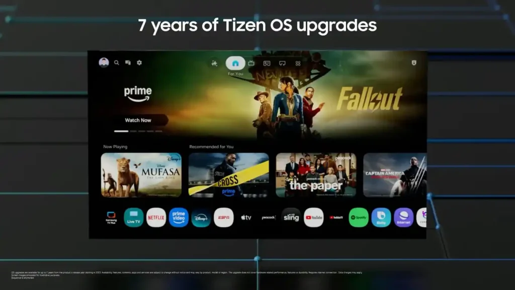 وعده ۷ سال آپدیت سیستمعامل تایزن (Tizen OS) برای تلویزیون جدید سامسونگ