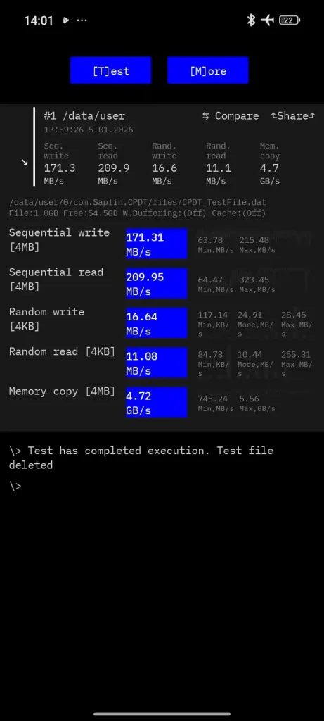نتیجه بنچمارک CPDT