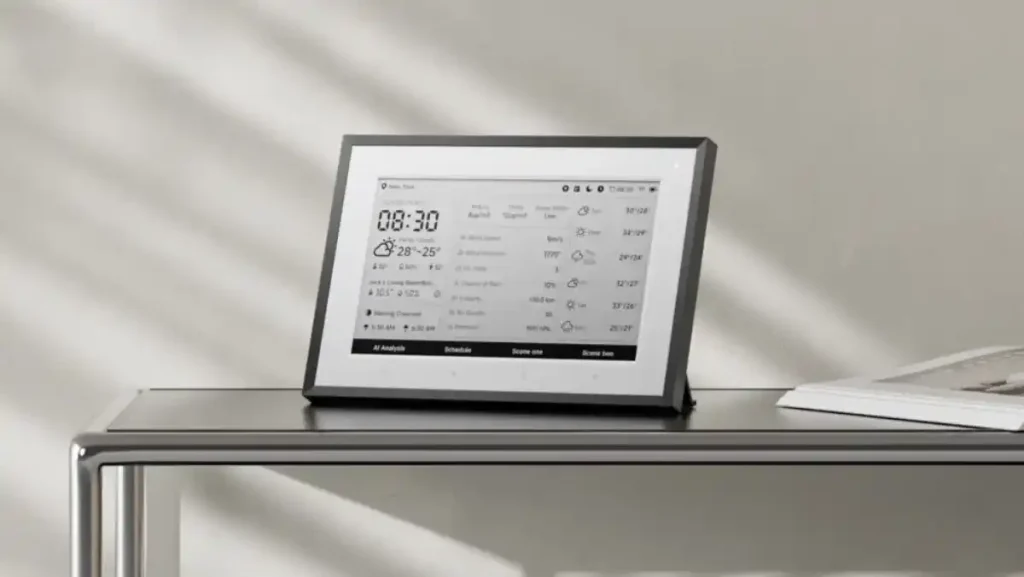 ایستگاه هواشناسی SwitchBot با نمایشگر جوهر الکترونیک و پیشبینی ۶ روزه آبوهوا