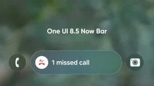 ویژگی جدید رابط کاربری One UI 8.5؛ ادغام تماس‌های ازدست‌رفته با نوار Now Bar