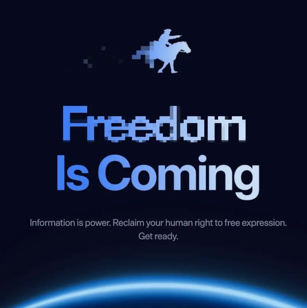 اسکرین‌شاتی از وب‌سایت Freedom gov