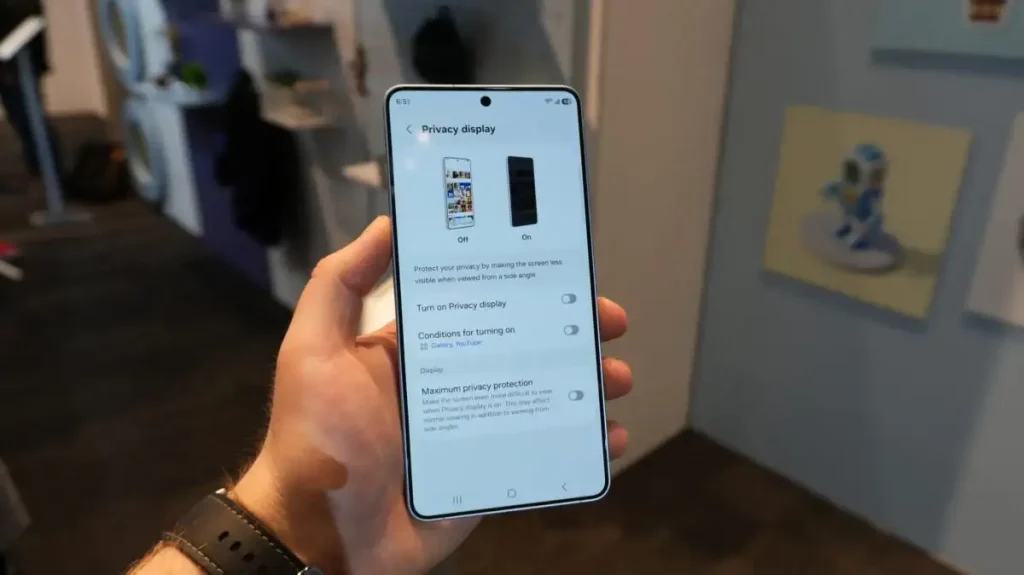 نمایشگر حریم خصوص گلکسی اس ۲۶ اولترا