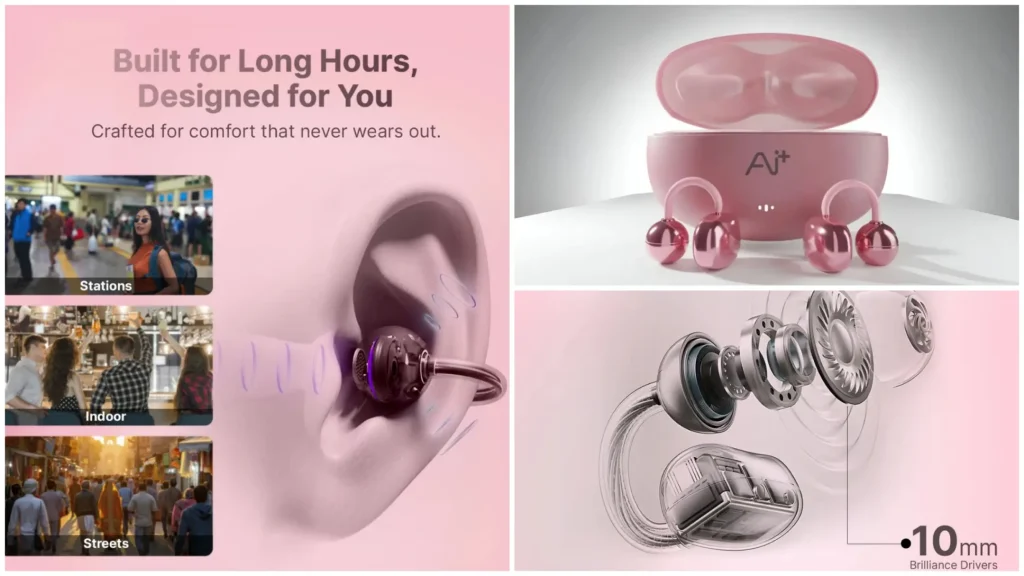 طراحی متفاوت و دورگوش در NovaPods Clips برای راحتی بیشتر و استفاده طولانی‌مدت