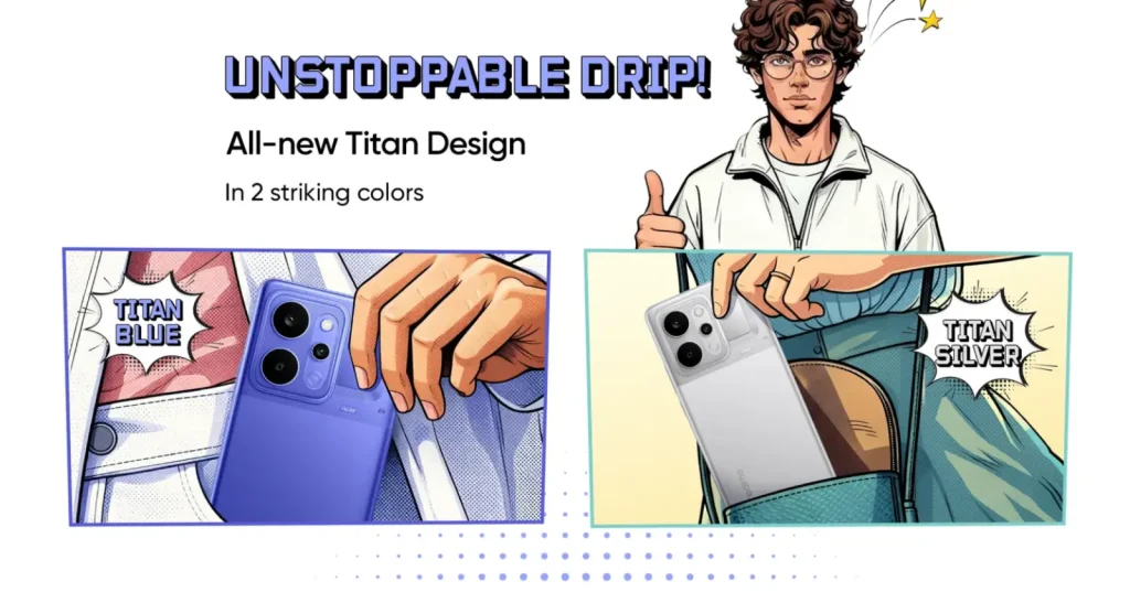 رنگبندی جذاب ریلمی نارزو پاور 5G: آبی و نقرهای تیتان