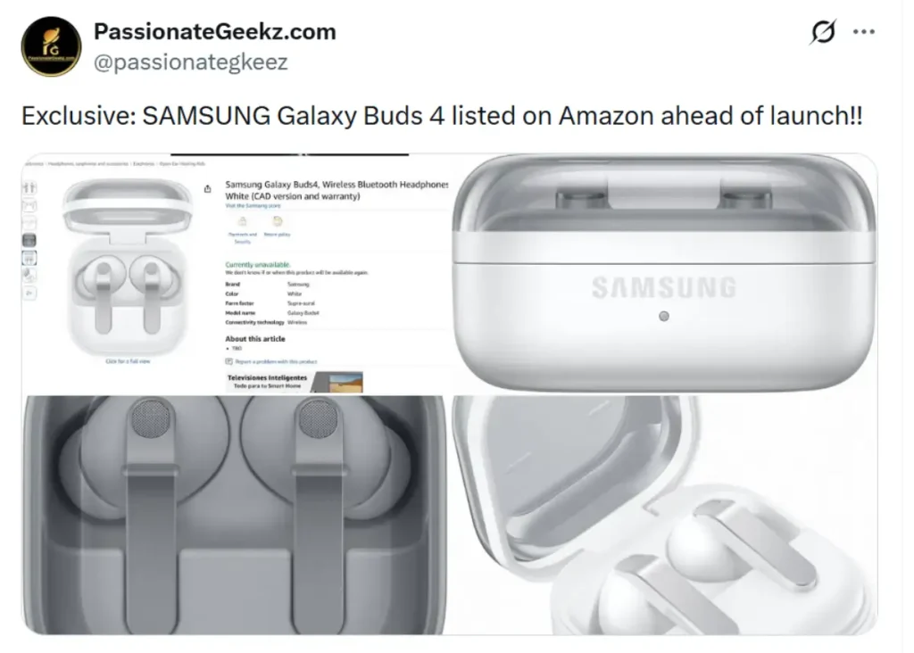لیست شدن زودهنگام Galaxy Buds 4 در فروشگاه آمازون مکزیک