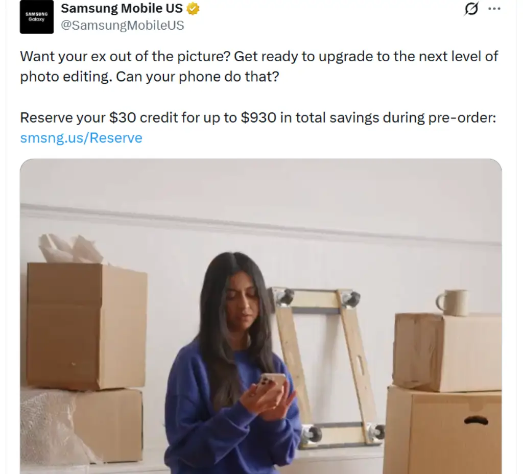 جنگ تبلیغاتی سامسونگ و اپل؛ تحقیر قابلیتهای ویرایش عکس آیفون در تیزر جدید