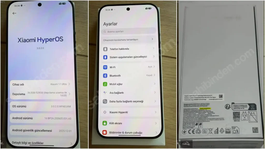 نخستین نگاه به منوی تنظیمات و مشخصات نسخه جهانی Xiaomi 17 Ultra