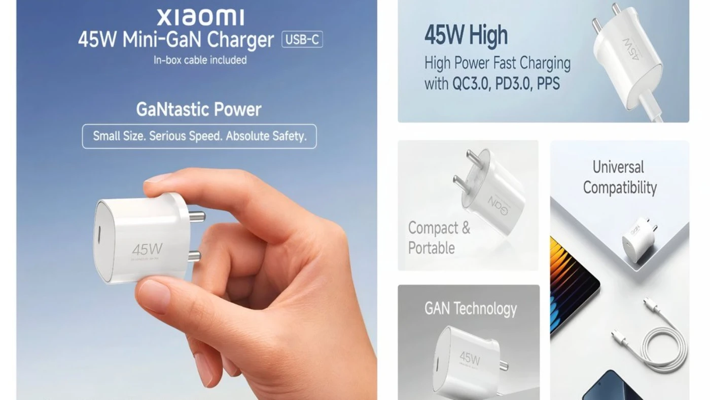شارژر ۴۵ واتی شیائومی معرفی شد؛ کوچک، سریع و مقرون‌به‌صرفه