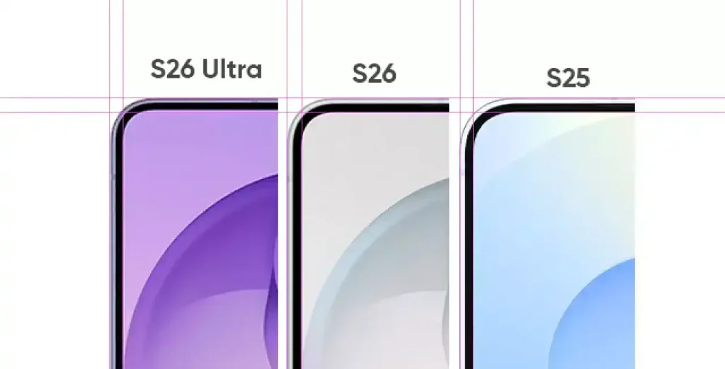 شباهت کامل طراحی فریم در خانواده گلکسی S26