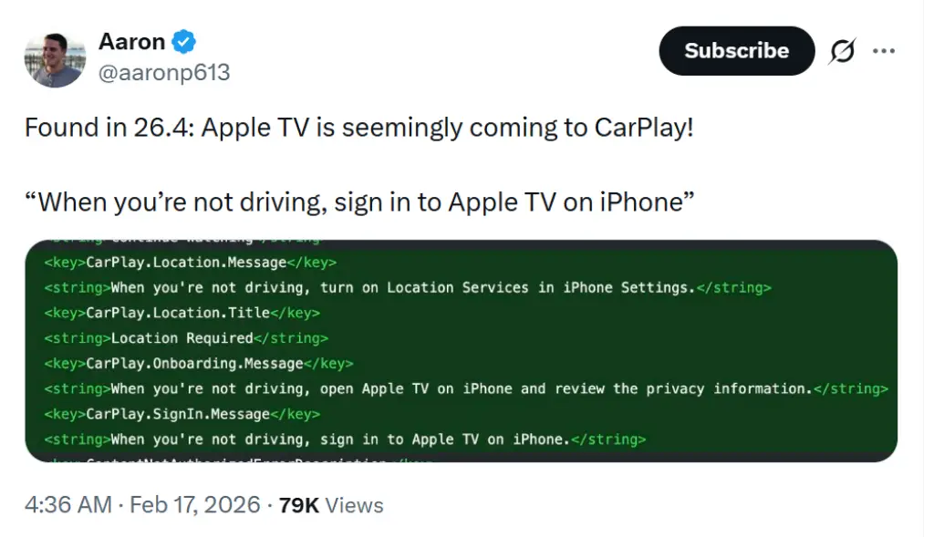 بررسی کدهای نسخه بتا iOS 26.4؛ ردپای قابلیت CarPlay پیدا شد.