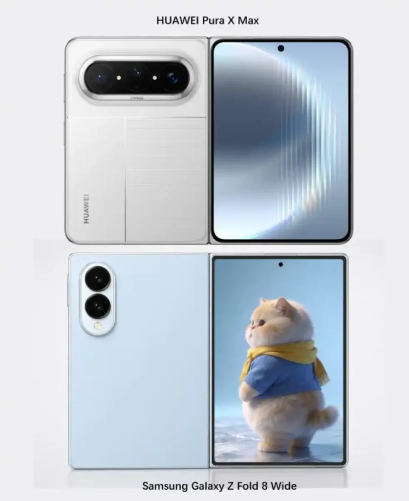 مقایسه ابعاد سامسونگ Galaxy Z Fold Wide و هواوی Pura X Max