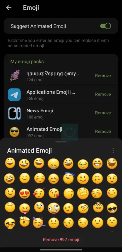 بسته اموجی متحرک به نام Animated Emoji در تلگرام