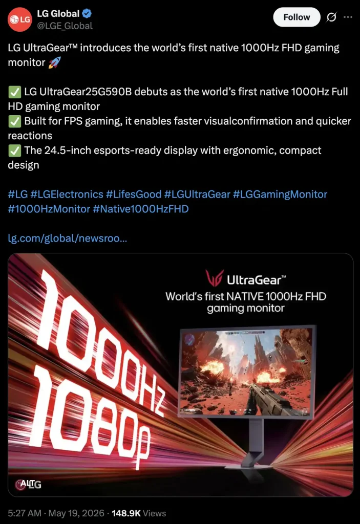 مانیتور گیمینگ ال جی UltraGear 25G590B