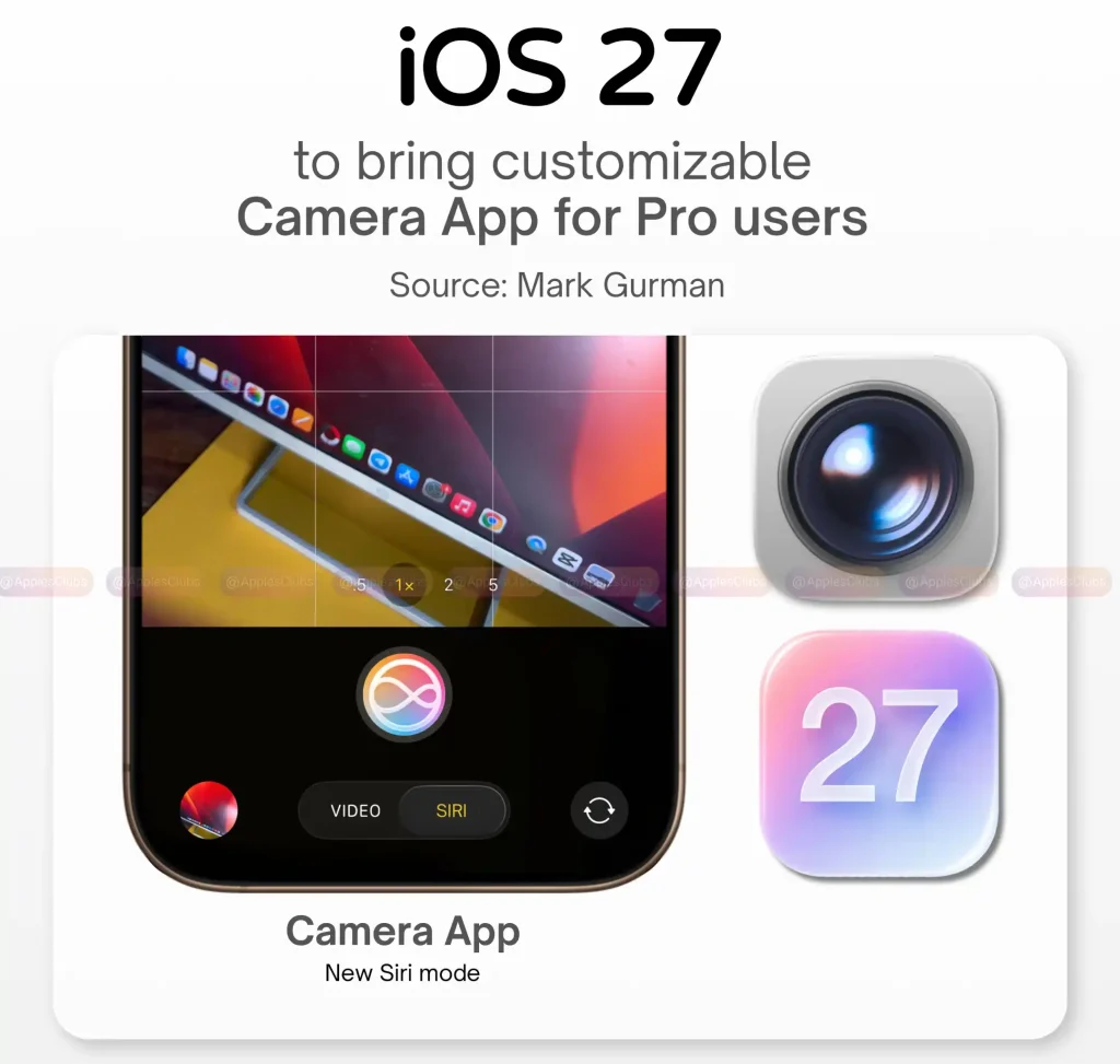 تغییرات اپلیکیشن دوربین در iOS 27