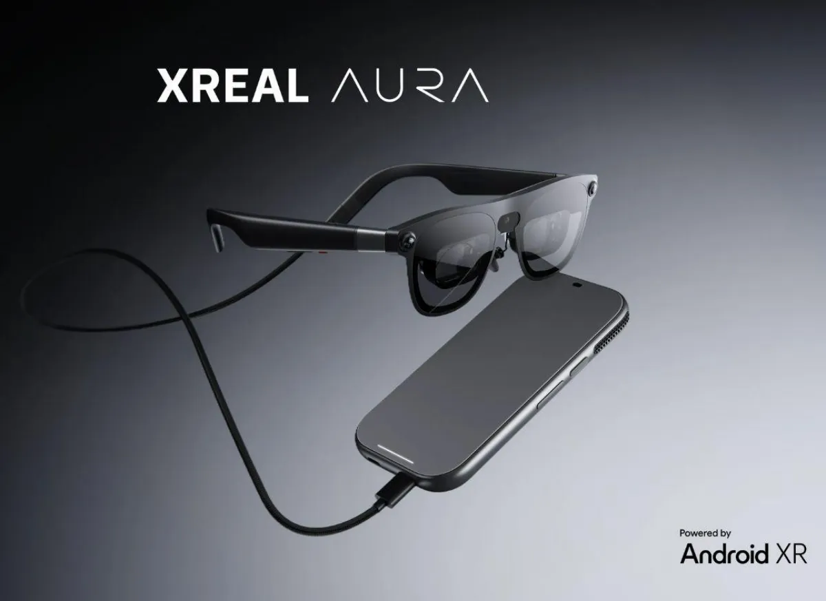 عینک هوشمند Xreal Aura معرفی شد: سیستم‌عامل Android XR با نمایشگر OLED و پشتیبانی از Gemini