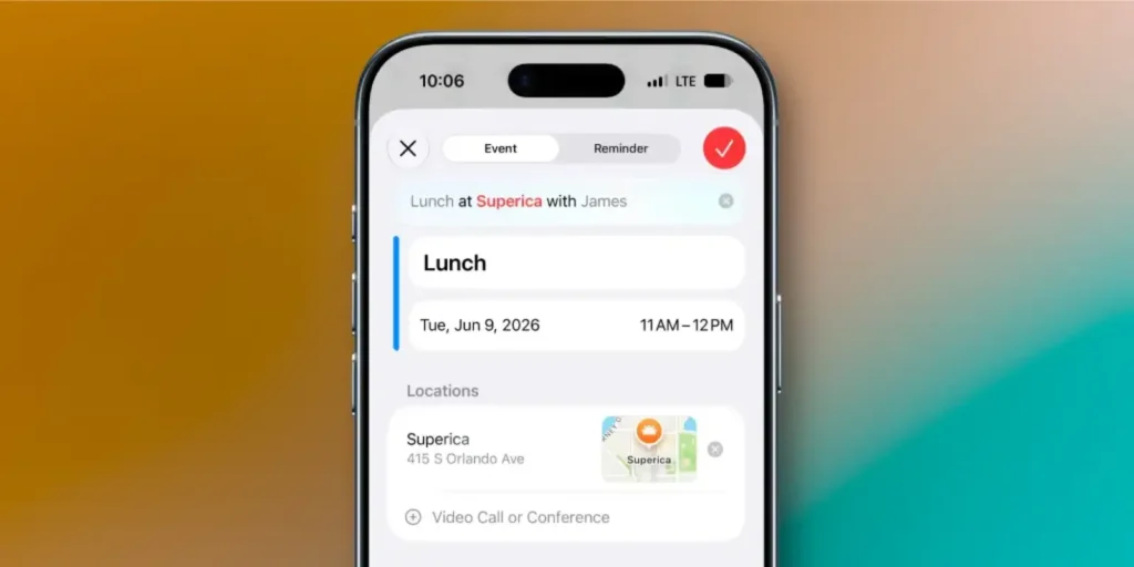 قابلیت Smart Event Details ساخت رویدادها را در Calendar آسان‌تر می‌کند.