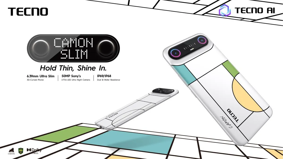 تکنو Camon 50 Slim معرفی شد؛ طراحی فوق باریک، نمایشگر 144 هرتزی و باتری 5600 میلی‌آمپرساعتی