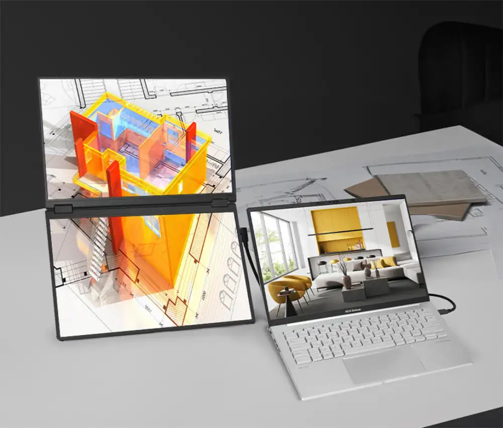 مانیتور Asus ZenScreen Duo MB14FCD با دو نمایشگر ۱۴ اینچی IPS و طراحی تاشو
