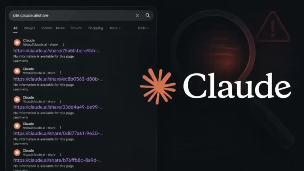 نبود برچسب noindex باعث شد برخی صفحات Claude AI در گوگل نمایش داده شوند.