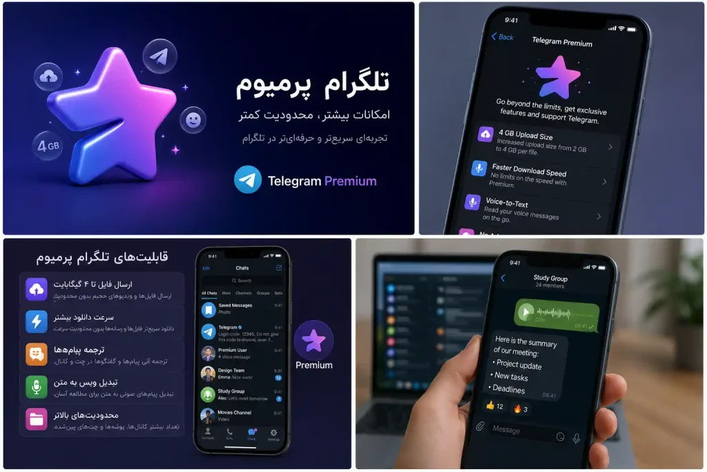 قابليت هاى تلكرام پرميوم