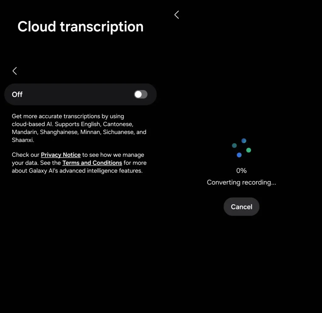 قابلیت Cloud Transcription میتواند دقت تبدیل صدا به متن را افزایش دهد.