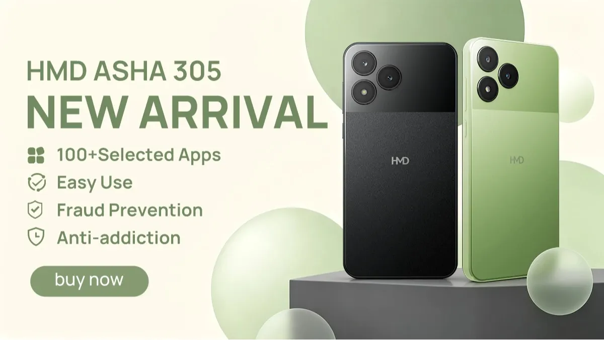 گوشی نیمه‌هوشمند HMD Asha 305 معرفی شد؛ سیستم‌عامل اندروید AOSP، باتری قابل تعویض و قیمت ۶۵ دلاری