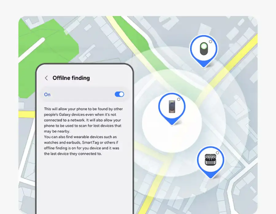برخی مدلهای قدیمی گلکسی از چرخه پشتیبانی Samsung Find خارج میشوند.