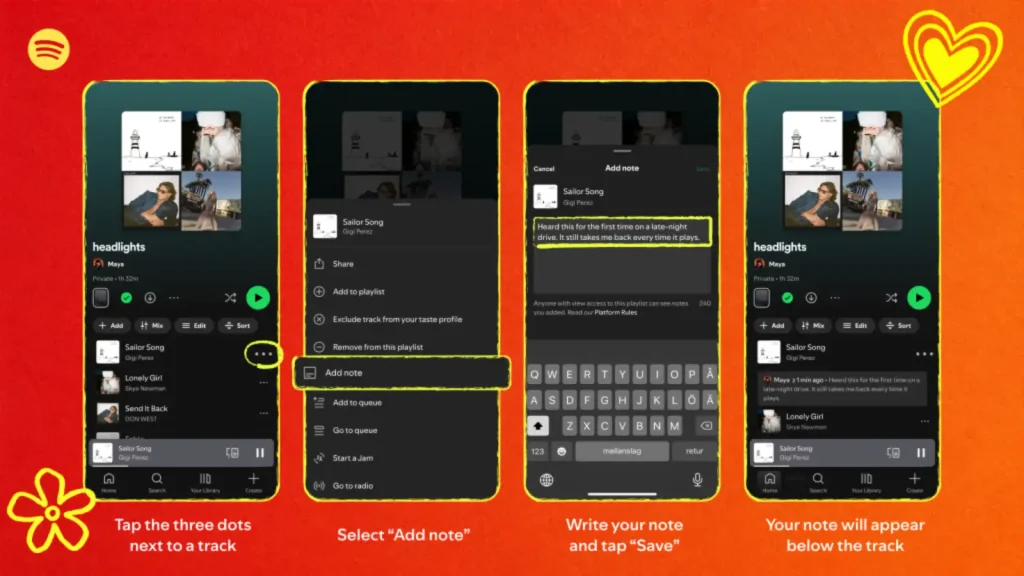 با User Notes می‌توانید دلیل علاقه یا خاطره مرتبط با هر آهنگ را ثبت کنید.