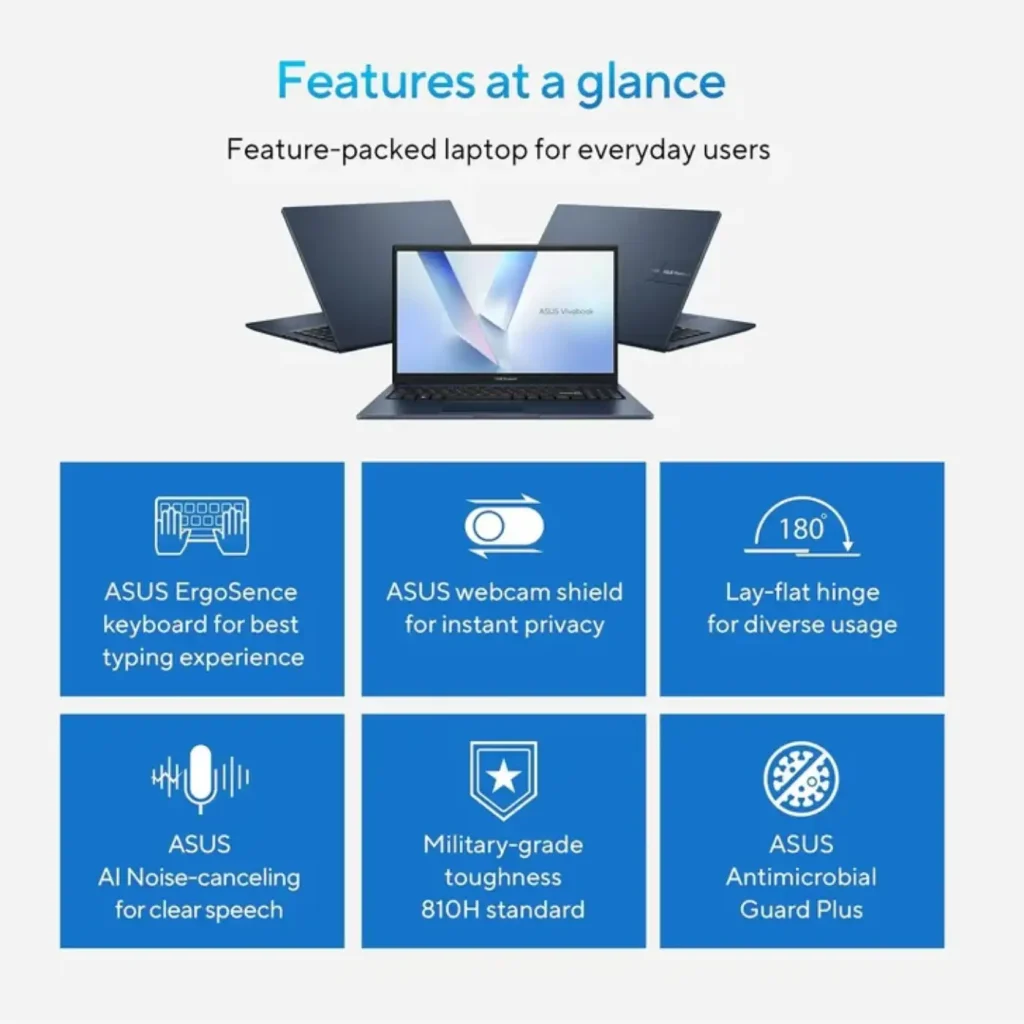 قابلیتهای کاربردی ایسوس Vivobook 15 برای استفاده روزمره