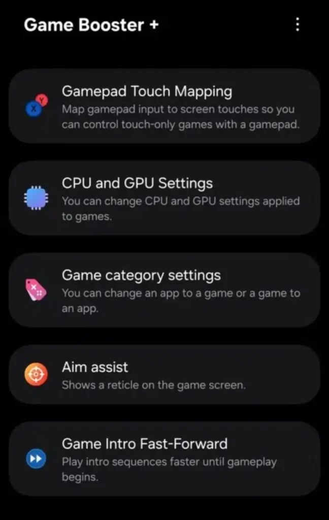 نسخه جدید Game Booster+ در One UI 9 با تغییراتی در تنظیمات گیمینگ همراه شده است.