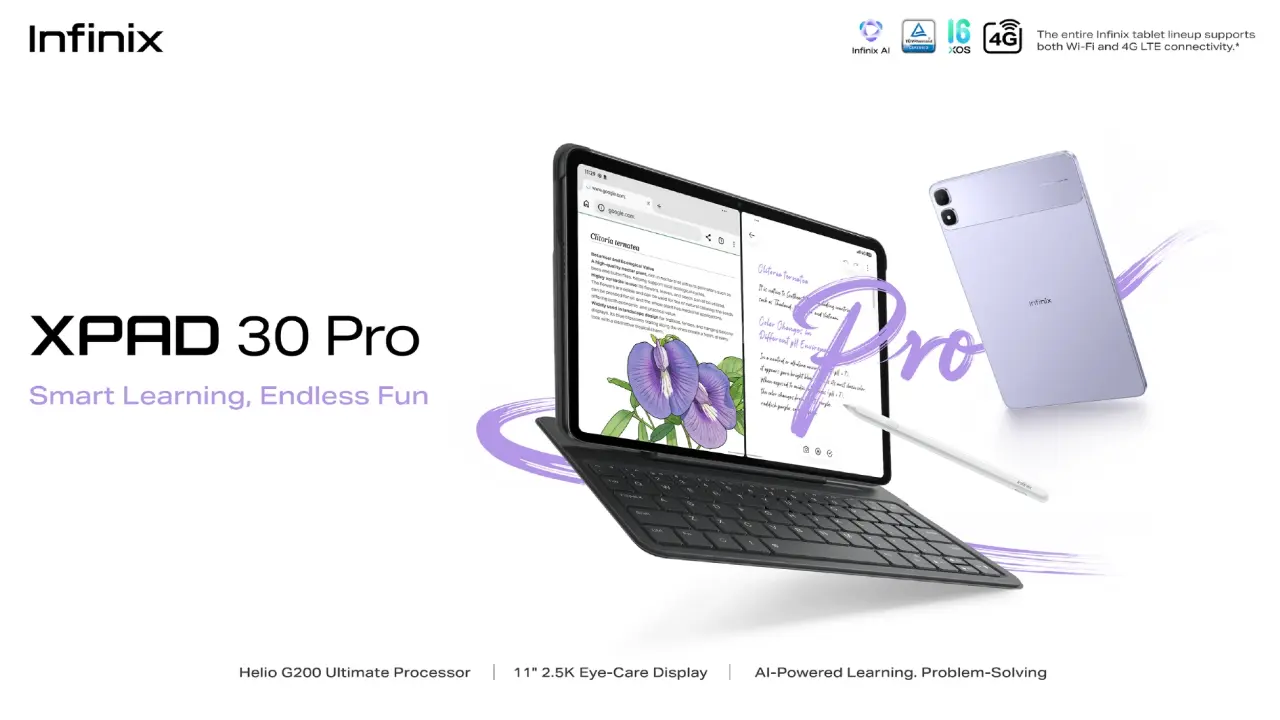 تبلت اقتصادی جدید Infinix Xpad 30 Pro با نمایشگر 2.5K و تراشه Helio G200 Ultimate معرفی شد