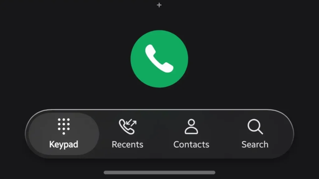 آیکون جستوجو در نوار شناور اپلیکیشن Phone سامسونگ