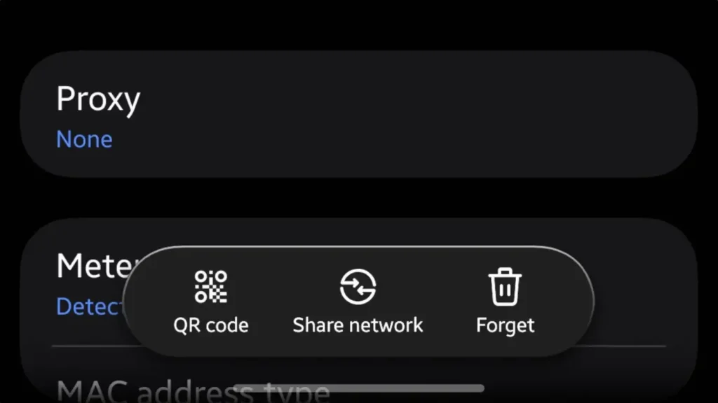 نوار اشتراکگذاری اطلاعات شبکه وایفای در One UI 9.5