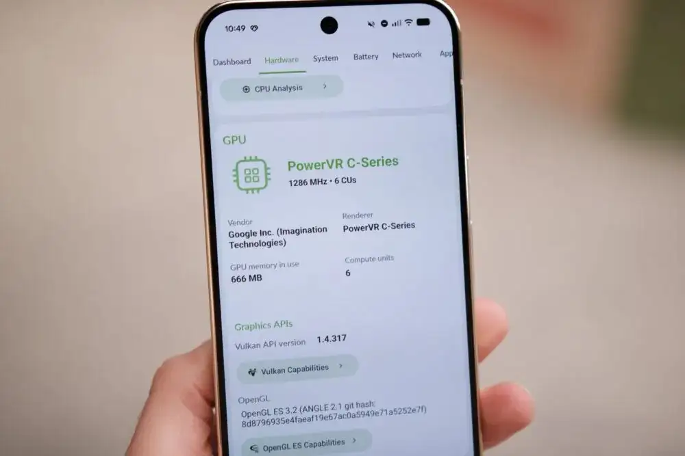 پردازنده گرافیکی PowerVR C-Series در تراشه Tensor G6 گوگل