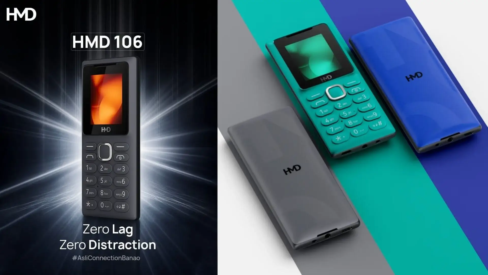 گوشی دکمه‌ای HMD 106 2G معرفی شد؛ یک موبایل ساده فقط برای تماس و پیامک