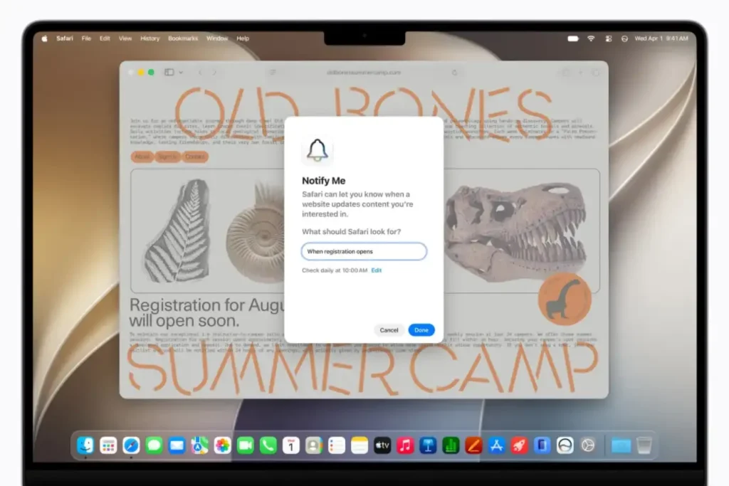 قابلیت Notify Me برای ردیابی تغییرات صفحات وب در Safari