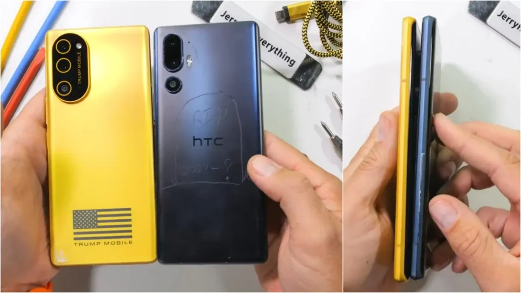 مقایسه طراحی و ابعاد گوشی ترامپ T1 با اچتیسی U24 Pro