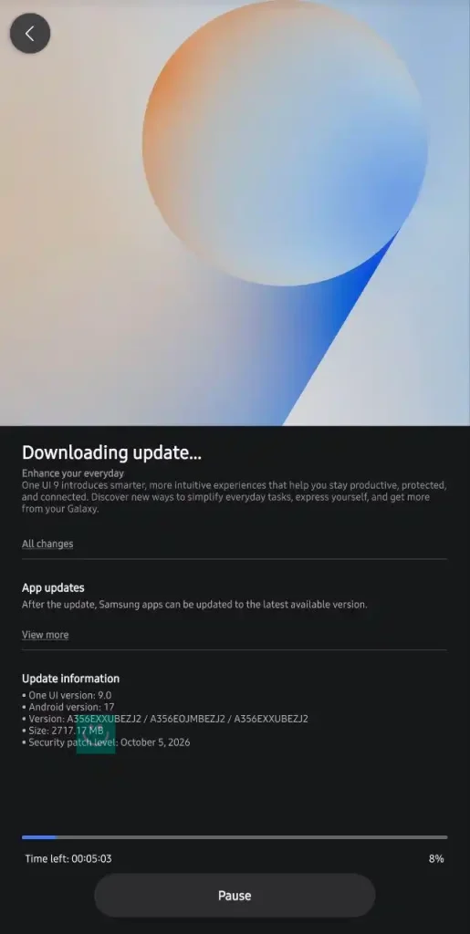 آپدیت One UI 9 گلکسی A35 سامسونگ در ایران