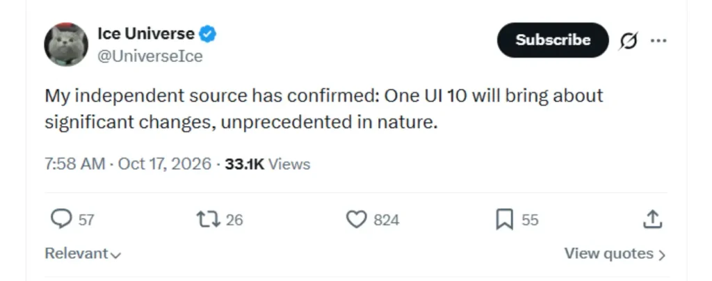 افشاگر معروف از ویژگیهای جدید One UI 10 سامسونگ خبر داد.