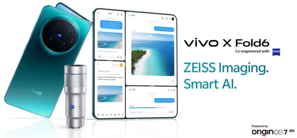 ویوو X Fold 6 با دوربین ZEISS و قابلیتهای هوش مصنوعی پیشرفته