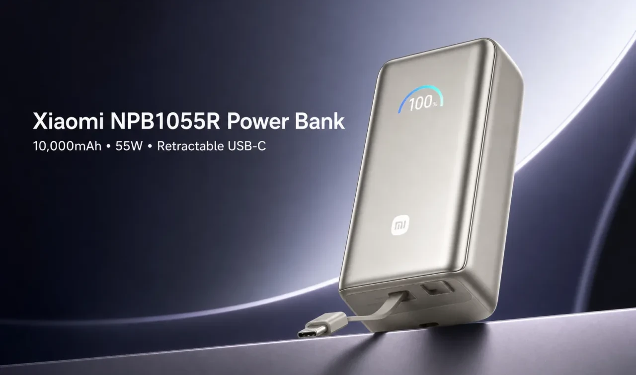 پاوربانک جدید شیائومی با کابل جمع‌شونده، ظرفیت 10,000mAh و نمایشگر رنگی معرفی شد